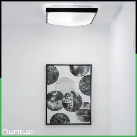 Plafon LED Lampa Sufitowa Natynkowa 2x E27 DUALIO Kwadratowy IP44 30cm LUMILED