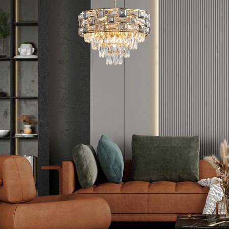 Lampa Wisząca Sufitowa Żyrandol LUXURIA 9xE14 Milagro