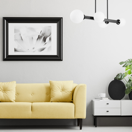 Lampa Sufitowa ASTRO 4xG9 Szklane Klosze Kule Czarna LM-4.161 Lamkur