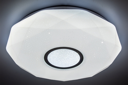 Plafon LED sufitowy łazienkowy 24W 3000-6500K Biały Okrągły Diament 39cm + Pilot