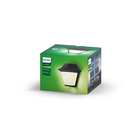 Kinkiet Ogrodowy Lampa Elewacyjna Zewnętrzna E27 IP44 Czarna Serres Philips