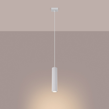 Lampa Wisząca Sufitowa Zwis Tuba Spot 1x GU10 Biała Karbon Deep Space SL.1535 Sollux