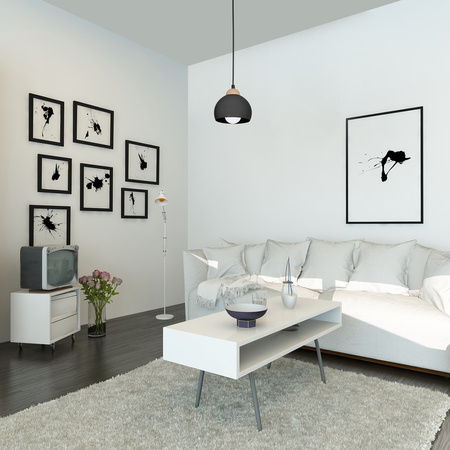 Lampa wisząca w stylu skandynawskim sufitowa MiLAGRO DAMA 1x E27 Drewno + metal