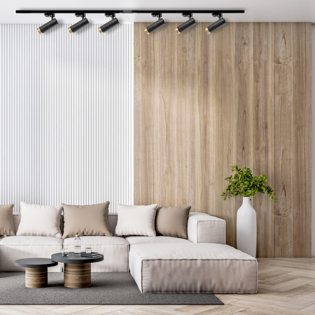 Zestaw Szynowy Szynoprzewód Szyna Listwa 1-Fazowa + 6x Reflektor GU10 Czarna FADO Sanico Goldlux