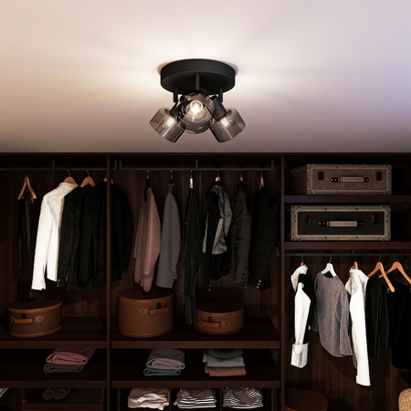Lampa Sufitowa Reflektor Plafon 3x E14 LED Czarna Sleet Philips