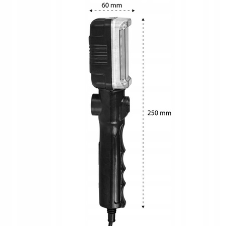 Latarka Warsztatowa Lampa Garażowa LED 230V 12W 960lm Magnes Haczyk na Kablu 5m MasterLED