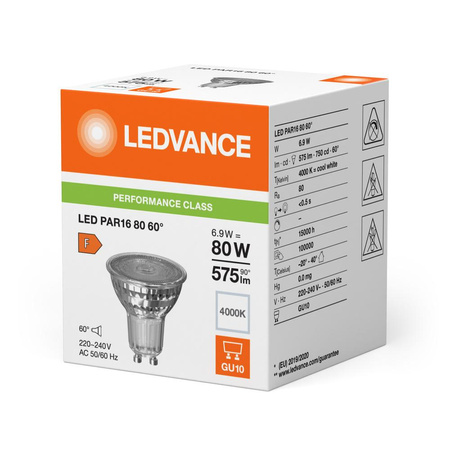 Żarówka LED Reflektor GU10 PAR16 6.9W = 80W 575lm 4000K Neutralna 60° Ledvance