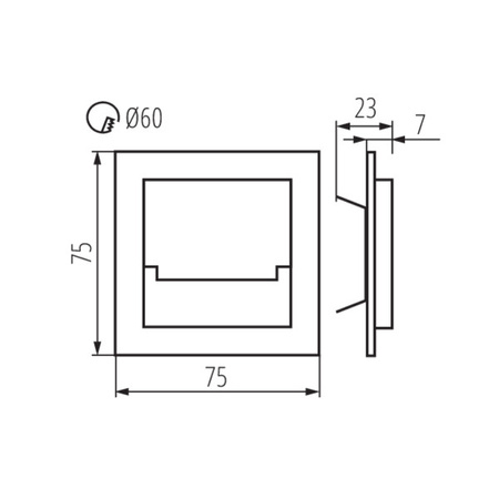 Oprawa Schodowa Dekoracyjna Czarna LED SABIK MINI 0,8W 14lm 4000K Neutralna Kanlux