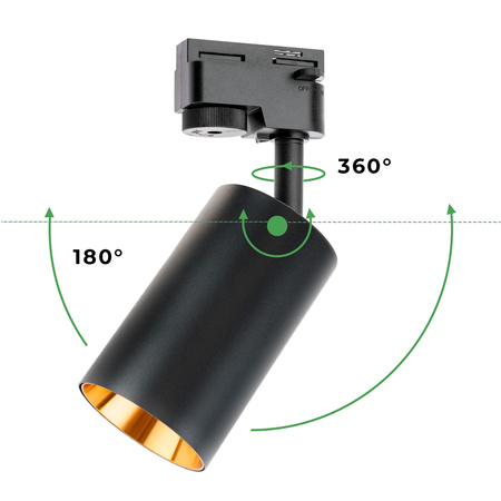 ZESTAW LUMILED SZYNA HUMA CZARNY + REFLEKTOR SZYNOWY SAGI CZARNO-ZŁOTY