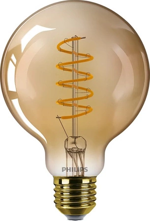 Żarówka LED Globe E27 G93 4W = 25W 250lm 1800K Ciepła Filament Bursztynowa PHILIPS Ściemnialna