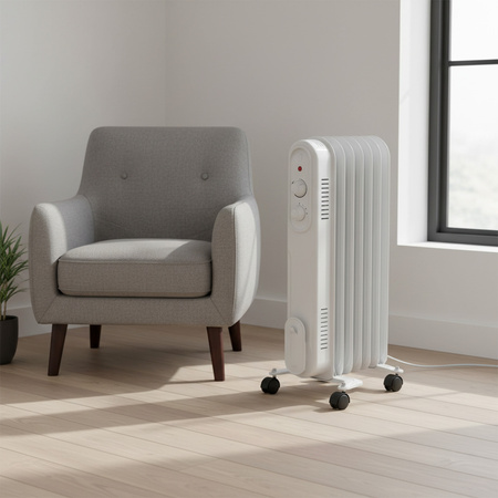 Grzejnik Olejowy 1500W 3 Stopnie Mocy Biały Sanico Goldlux