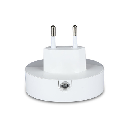 Lampka orientacyjna Lampka nocna LED 0.45W 3000K Z czujnikiem zmierzchu i portem USB Okrągła Biała Samsung Chip VT-84 V-TAC