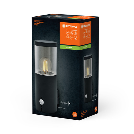 Lampa Ogrodowa Zewnętrzna Kinkiet Elewacyjny LED E27 IP44 IK03 Szary Endura Ledvance