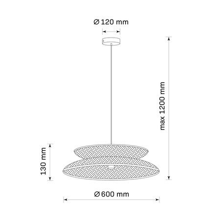 Lampa Sufitowa Wisząca Zwis E27 Beżowy BAMBOO NATURAL Sanico Goldlux