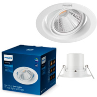 Oprawa Podtynkowa Wpuszczana LED 7W 420lm 2700K SceneSwitch Biała Pomeron Philips