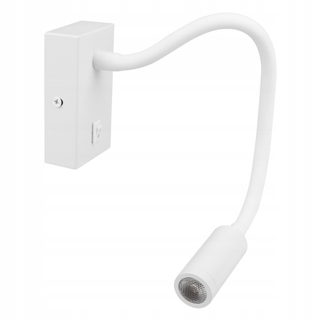 Lampa Ścienna LED Elastyczny Kinkiet do Czytania LEO 3W 4000K Biały