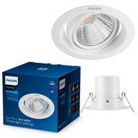 Oprawa Podtynkowa Wpuszczana LED 5W 330lm 2700K SceneSwitch Biała Pomeron Philips