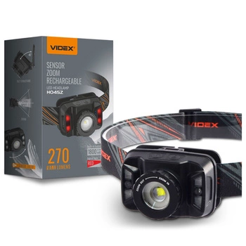 Latarka Czołowa Akumulatorowa LED 5W 270lm 5 Trybów Pracy micro USB Wodoszczelna IP65 Videx