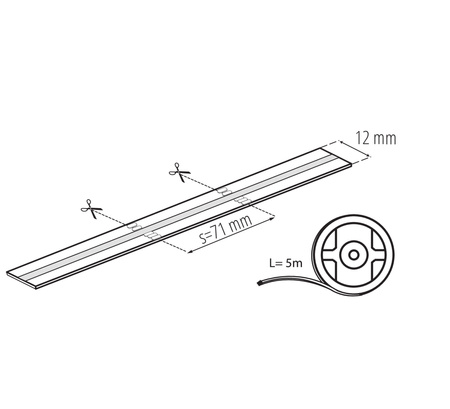 Taśma Pasek LED COB 5.3W/m 420lm/m 24V IP65 4000K RGB Neutralna CRI90 5m LCOB Kanlux
