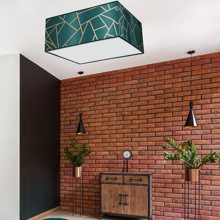 Plafon LED Lampa Sufitowa ZIGGY Zielona Złota Zielona 3xE27 Milagro