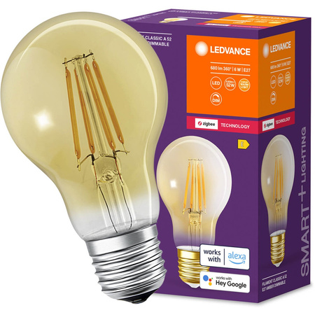 Żarówka LED E27 A60 6W 680lm 2400K Ciepła Filament LEDVANCE SMART+ ZigBee Ściemnialna