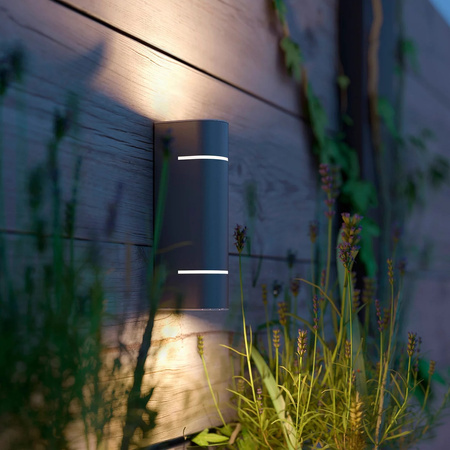 Lampa Ogrodowa LED Kinkiet Elewacyjny SUNSET myGarden 2x1W 2700K IP44 Góra-Dół Srebrna PHILIPS