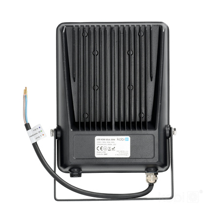 Naświetlacz LED Zewnętrzny Ogrodowy 50W 6500lm 4000K Neutralny 120° IP65 IK06 Czarny Seul Kobi