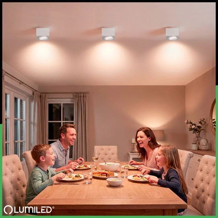 Oprawa Natynkowa HALOGENOWA Tuba Spot Ruchoma Kwadratowa Biała 50mm + Wkład LED 7W 3000K  AMAT-S LUMILED