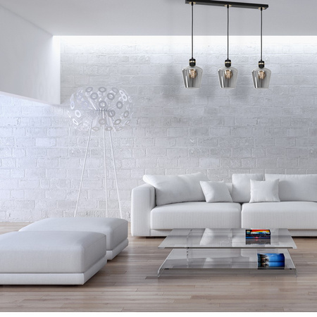 Lampa wisząca RICHMOND 3xE27 Przydymione Szkło Złote Wstawki MLP6539 Milagro Metal + Szkło