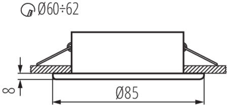 Oprawa sufitowa halogenowa podtynkowa MARIN MR16 Gx5,3 nikiel mat Kanlux