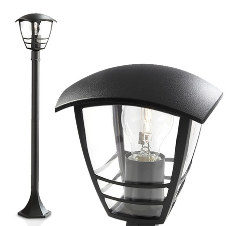 Lampa Ogrodowa LED Zewnętrzna CREEK myGarden E27 IP44 Latarnia Słupek 100cm Czarna PHILIPS