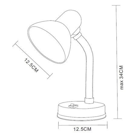 Lampka Biurkowa Stołowa Regulowana Szkolna Nocna E27 Czarna