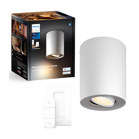 Oprawa Sufitowa Natynkowa LED Spot Pillar Biały 4.2W CCT PHILIPS HUE Bluetooth Zigbee + Przełącznik Dimmer Switch