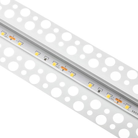 Profil Aluminiowy Podtynkowy Architektoniczny do LED Wpuszczany do Płyt KARTON / GIPS 2m + Przeźroczysty Klosz