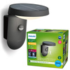 Kinkiet Ogrodowy Lampa Solarna Elewacyjna Zewnętrzna LED 1.2W 255lm 4000K IP44 z Czujnikiem Ruchu i Zmierzchu Antracyt Tyla Ultra Efficient Philips