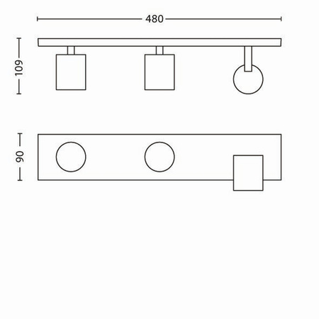 Lampa Sufitowa Reflektor Natynkowy 3x GU10 Aluminium Runner Philips