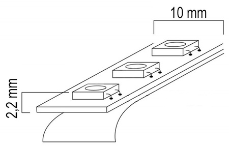 Taśma LED Pasek 12V 120W 1500LED 2835 Zimna 8mm 25m