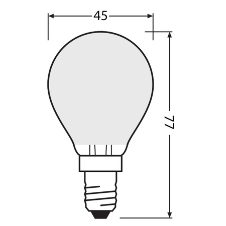 Żarówka LED P45 E14 2.9W = 40W 470lm 2700K Ciepła Biała FILAMENT ŚCIEMNIALNA LEDVANCE