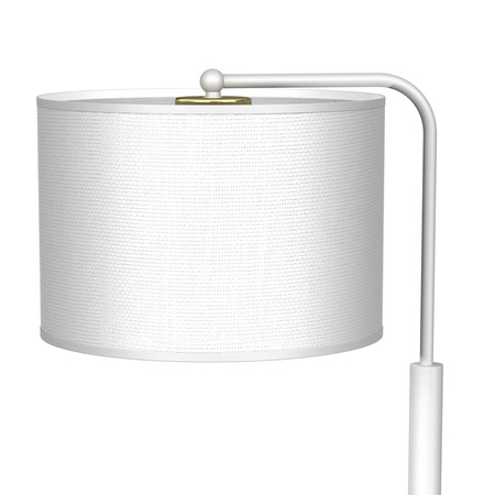 Lampka Biurkowa Stołowa ALBION Biała Tkanina 1xE27 Milagro