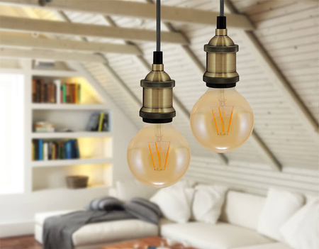 Lampa wisząca sufitowa loft industrial zawiesie z oprawką E27 patyna NOLA IL MIO GOLDLUX (Polux)