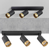 Oprawa Ścienno-Sufitowa Reflektor Punktowy 3x GU10 Czarna Złota ARRAS Sanico Goldlux