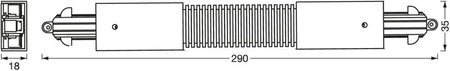Łącznik do Szynoprzewodów Elastyczny Biały Traclight Osram