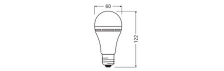 Żarówka LED Akumulatorowa A60 E27 8W = 60W 806lm 4000K Neutralna 180° Oświetlenie Awaryjne RECHARGEABLE LAMPS Osram