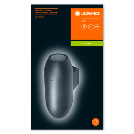 Lampa Ogrodowa Zewnętrzna Kinkiet Elewacyjny LED GU10 IP44 Szary Endura Ledvance