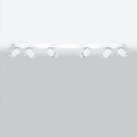 Lampa Sufitowa Oprawa Natynkowa 6x GU10 SPOT TUBA Reflektor Ruchoma Minimalistyczna Kwadratowa Biała Nowoczesna Merida Sollux