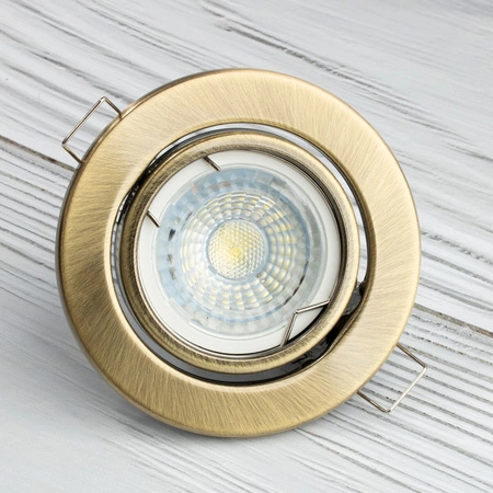 Oprawa HALOGENOWA Podtynkowa Ruchoma Okrągła Antyk Blacha GU10 MR16