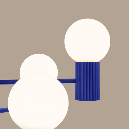Lampa Wisząca Żyrandol 6x G9 Aluminiowa Niebieska Ultramaryna Halo French Sky SL.1835 Sollux