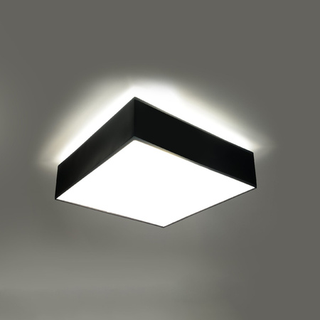 Lampa Sufitowa Plafon 2x E27 Kwadratowa Czarna Minimalistyczna Horus Sollux