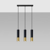 Lampa Sufitowa Oprawa Natynkowa SPOT TUBA 3x GU10 Wisząca Zwis Tubularna Czarna Złota Nowoczesna Loopez Sollux
