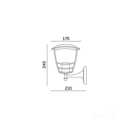 Lampa Ogrodowa Kinkiet Elewacyjny Zewnętrzny E27 IP54 Czarna Tevio Kobi